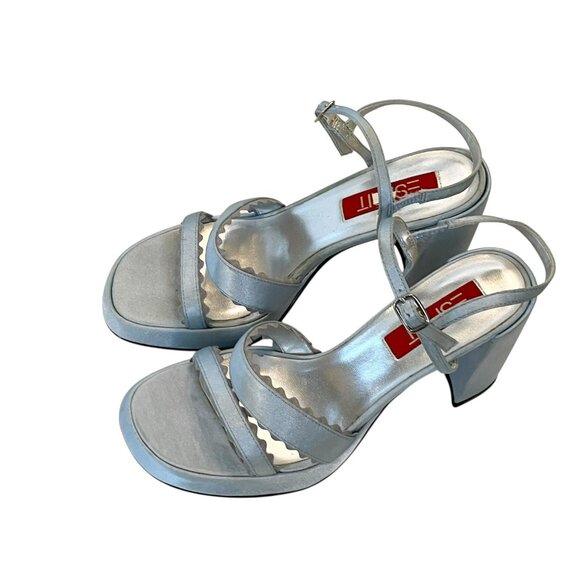 Vintage 90s y2k Esprit Chunky Platform Sandals Strappy Heels Escapade Blue 8 - Picture 4 of 10